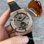 Swiss Replica Hublot Classic Fusion Tourbillon Rose Gold Diamond Dial Watch